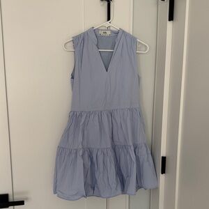 Women’s Light Blue Periwinkle Sleeveless Tiered Swing Dress